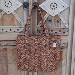 Blockprint shoulder bag leopard