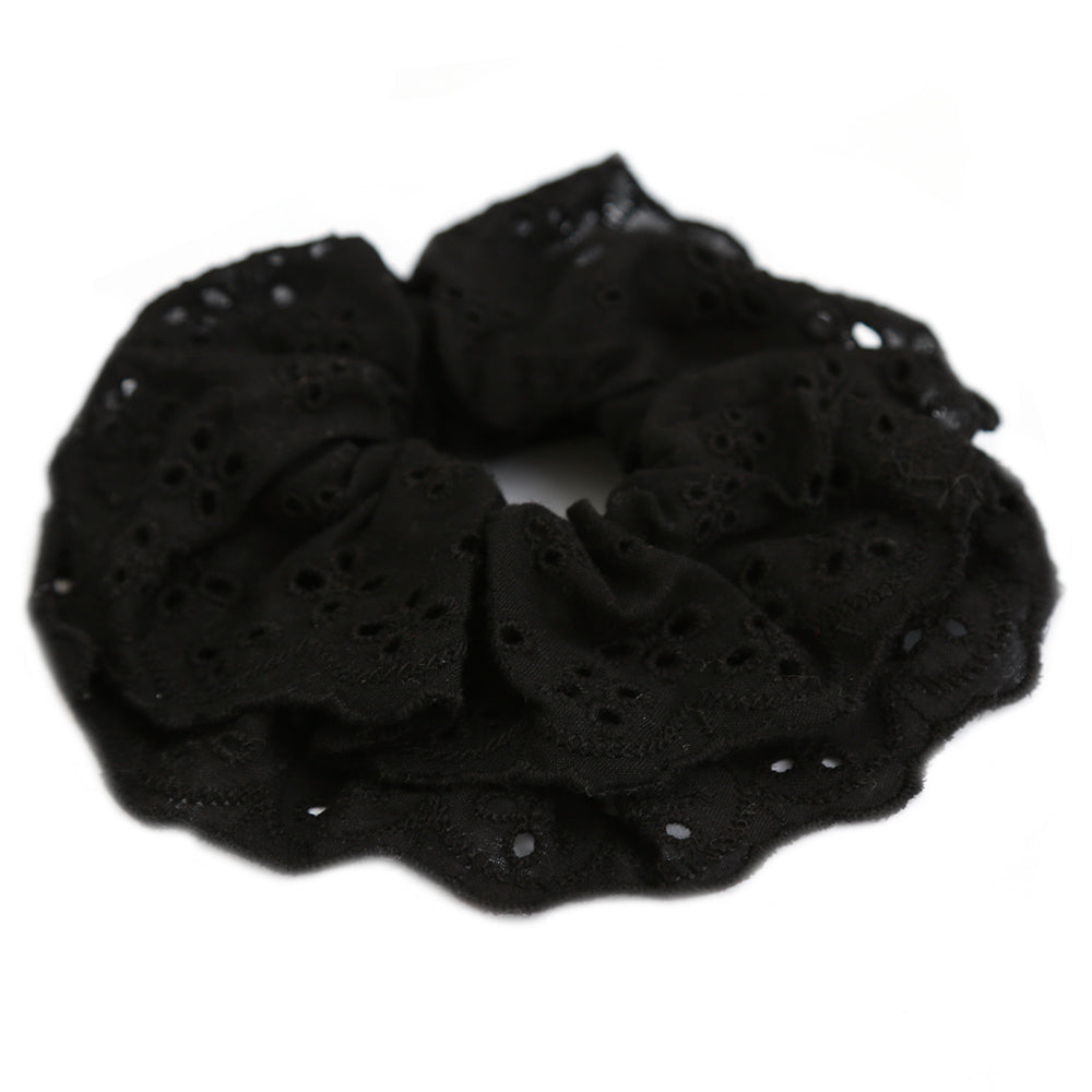 Chouchou brodé noir