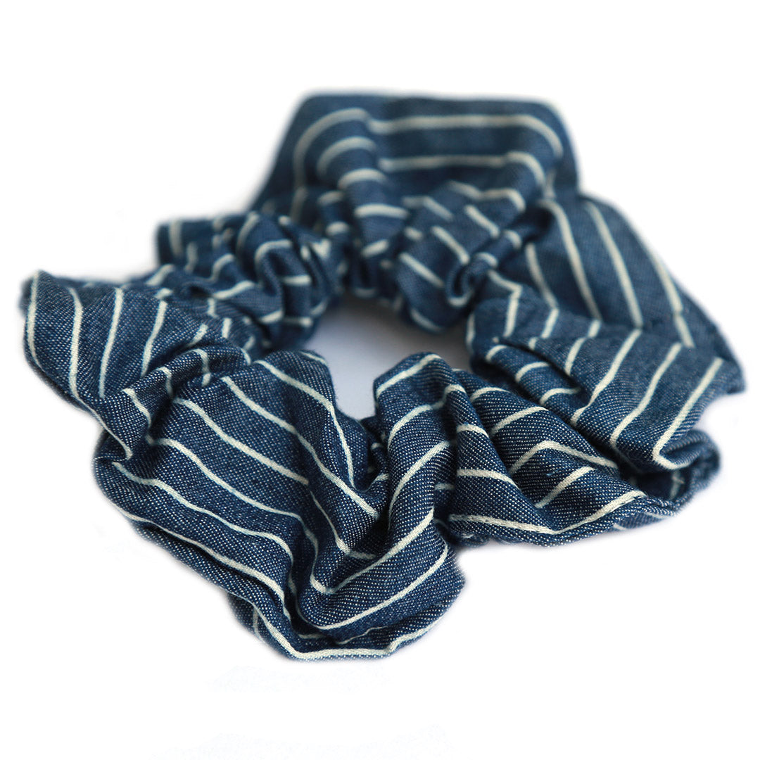 Scrunchie denim stripe