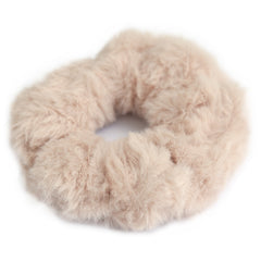 Scrunchie faux fur beige