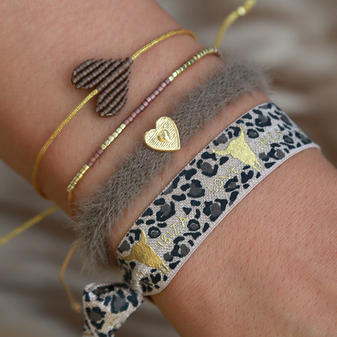 Conjunto de pulseras de leopardo marrón
