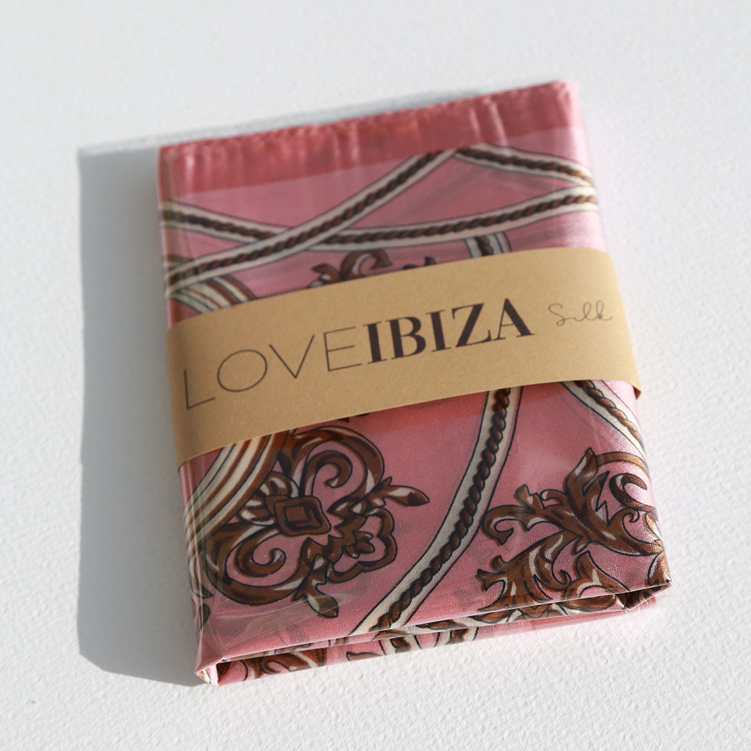 Satijnen bandana sjaal rose barok
