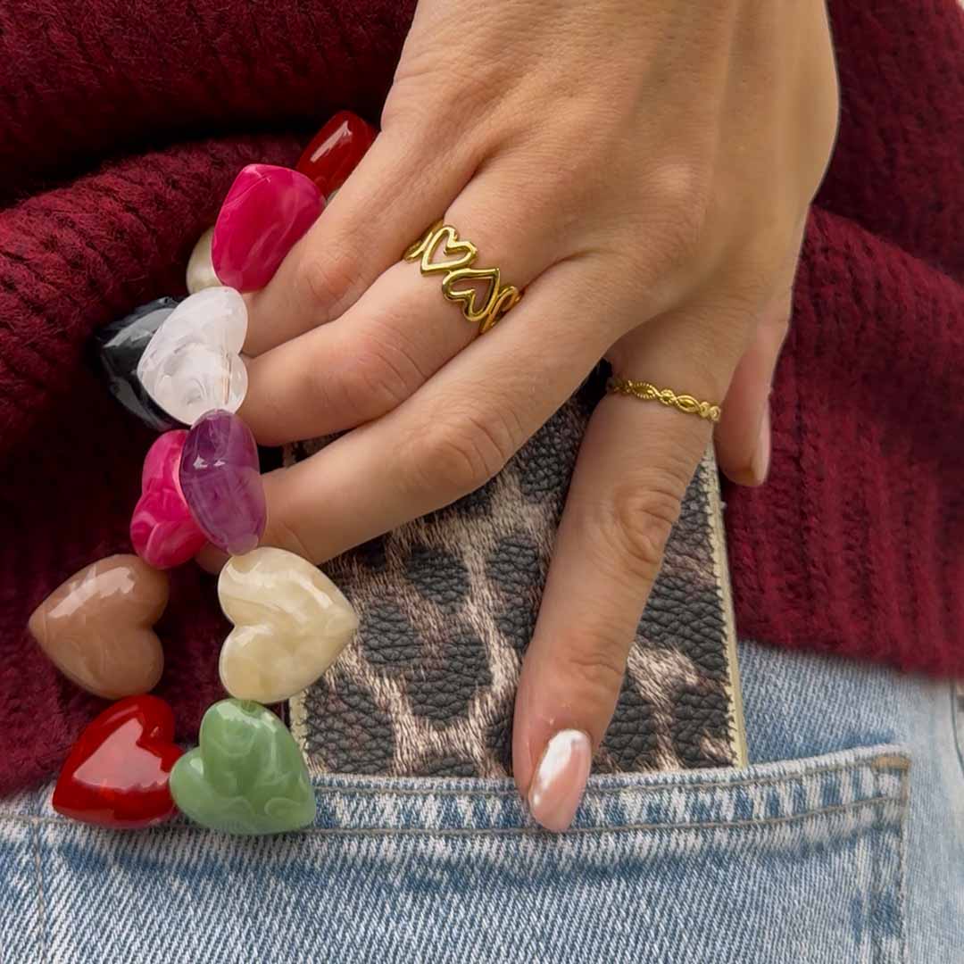 Corazones glaseados con cable telefónico