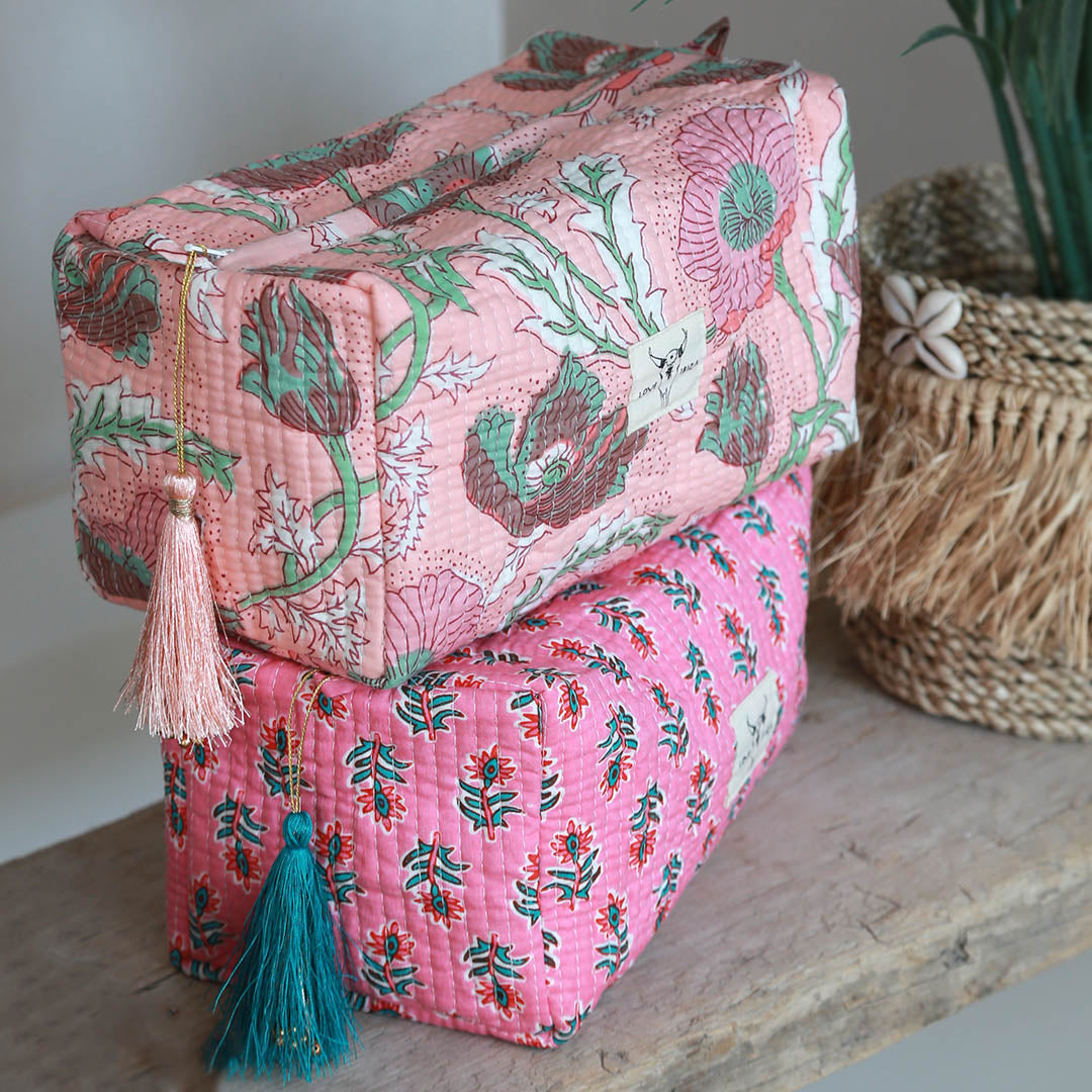 Tocador con estampado de bloques Fez Blossom peach M