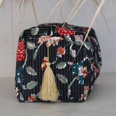 Neceser con estampado de bloques Fez flor negro L