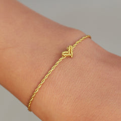 Love Ibiza heart bracelet twisted gold