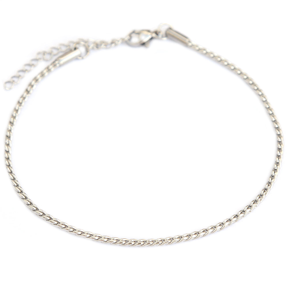 Tobillera de plata con cadena fina