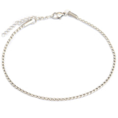 Tobillera de plata con cadena fina