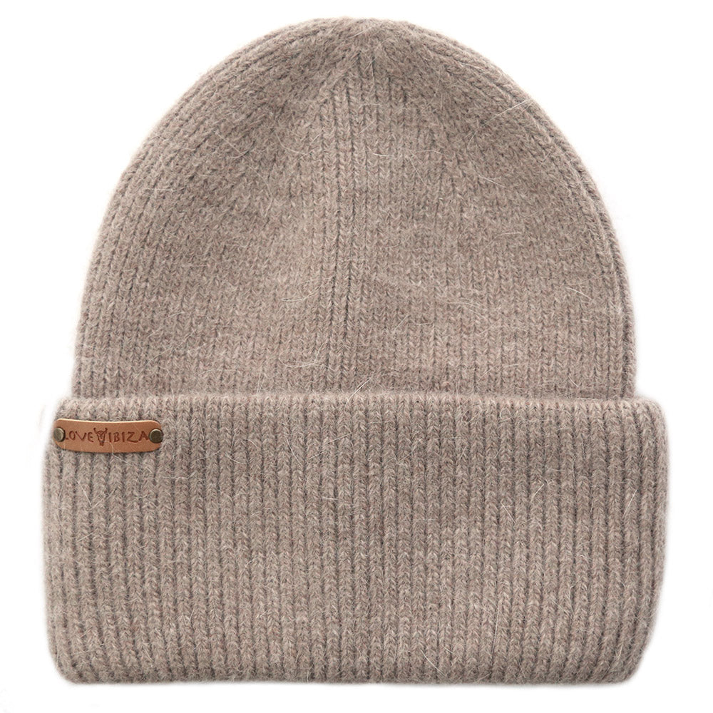 Gorro de lana color topo