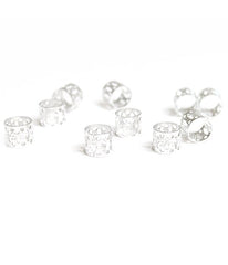 Perles bijoux de cheveux argentées