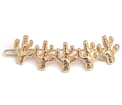 Cactus hair clip gold