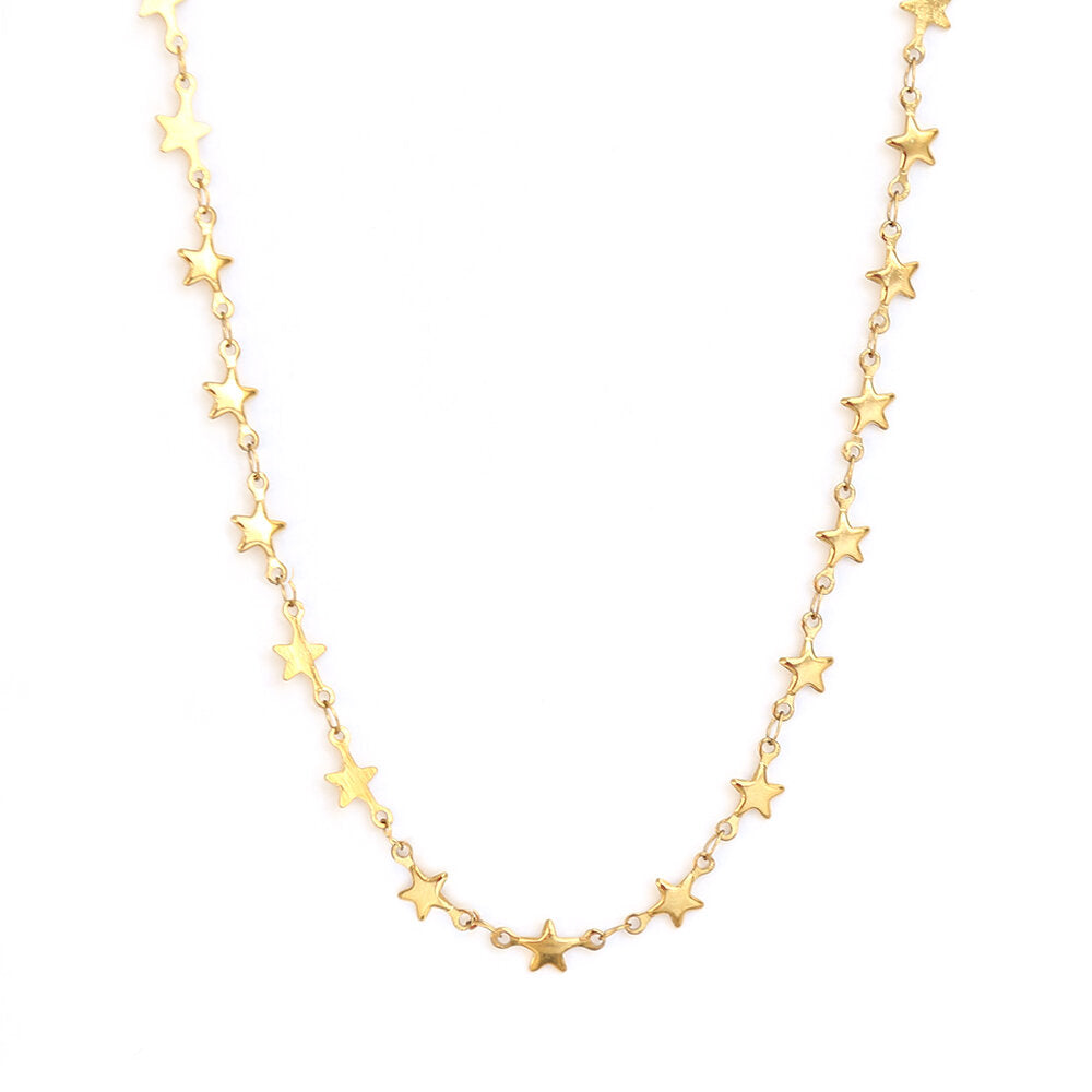 Cadena de oro cielo lleno de estrellas
