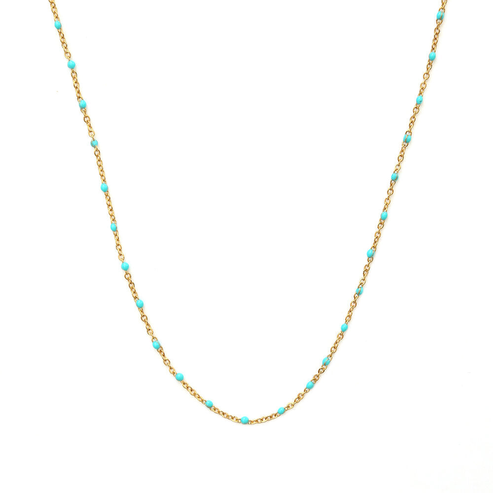 Cadena pequeña de oro turquesa
