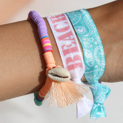 Brazalete de verano concha melocotón