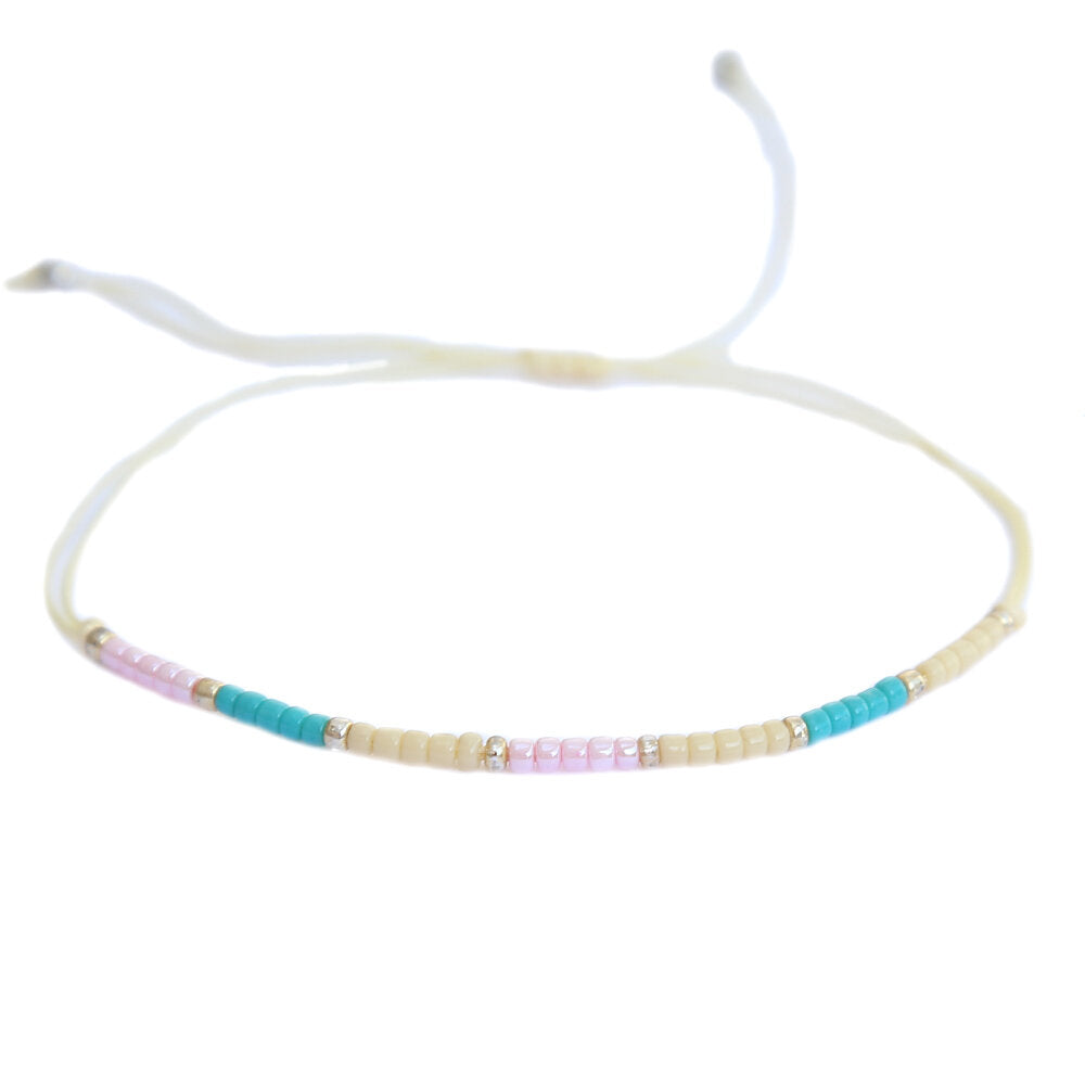 Brazalete Miyuki beige pastel