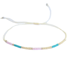 Brazalete Miyuki beige pastel