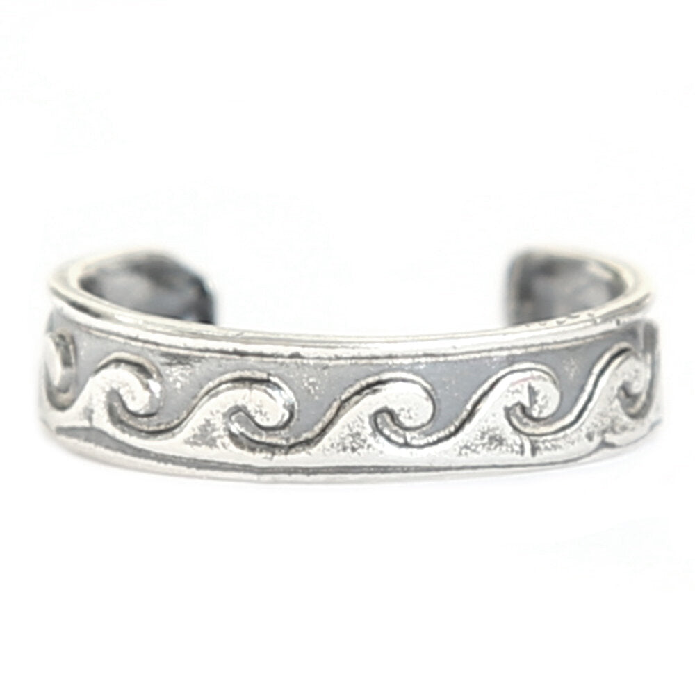 Anillo para el dedo del pie Waves (plata auténtica)