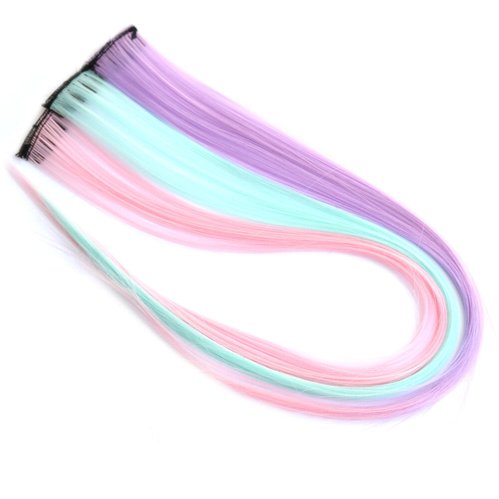 Juego de 3 pinzas para extensiones de cabello en tonos pastel