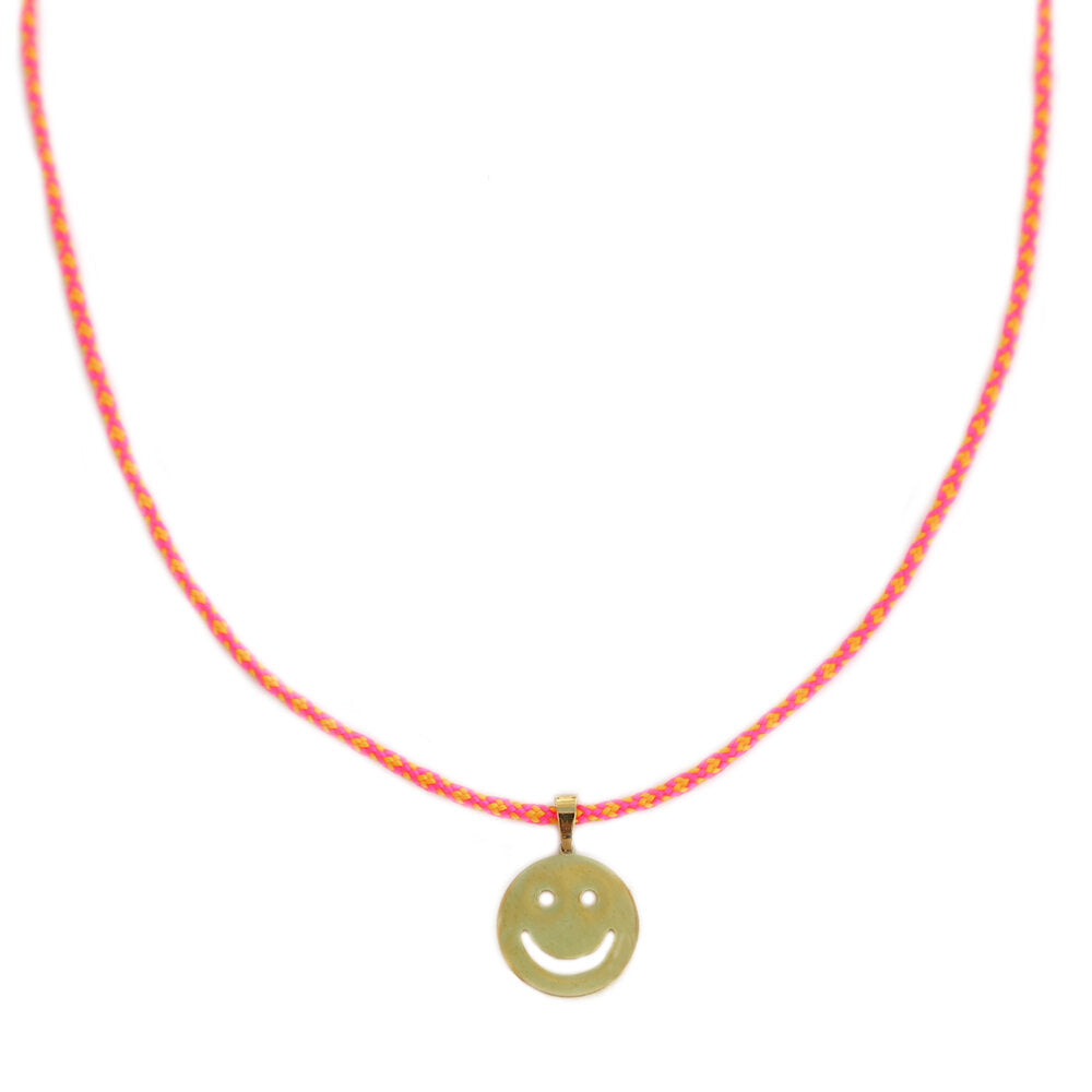 Collier summer smiley rose jaune