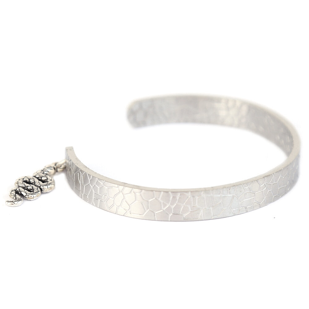Brazalete de serpiente plateado