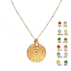 Collier en or zodiac birth stone