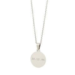 Collar de plata grabado - fecha