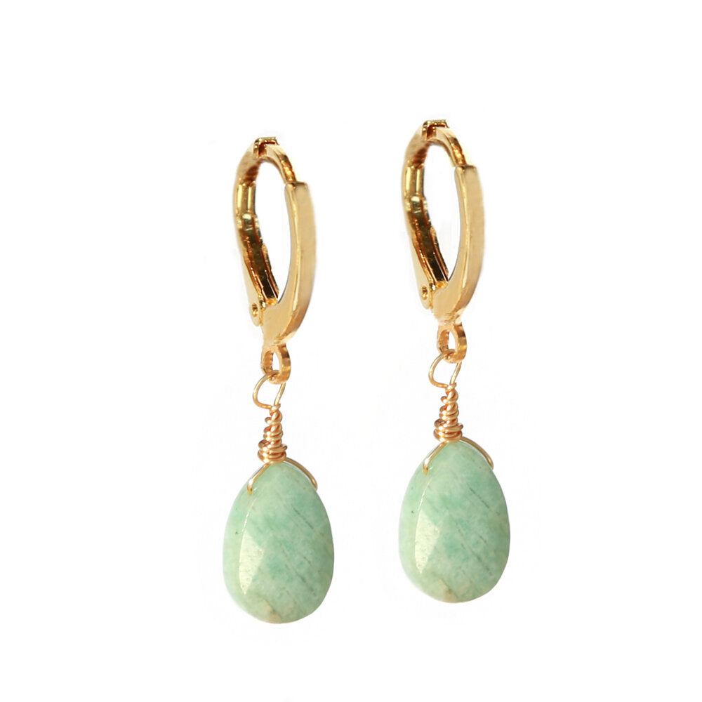 Pendientes de oro con piedra de jade