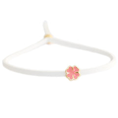Brazalete trébol coral blanco