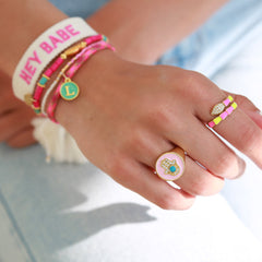 Anillo hamsa rosa