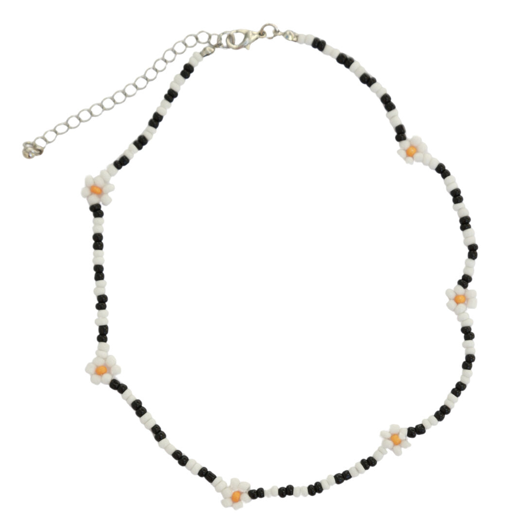 Gargantilla margarita blanca y negra