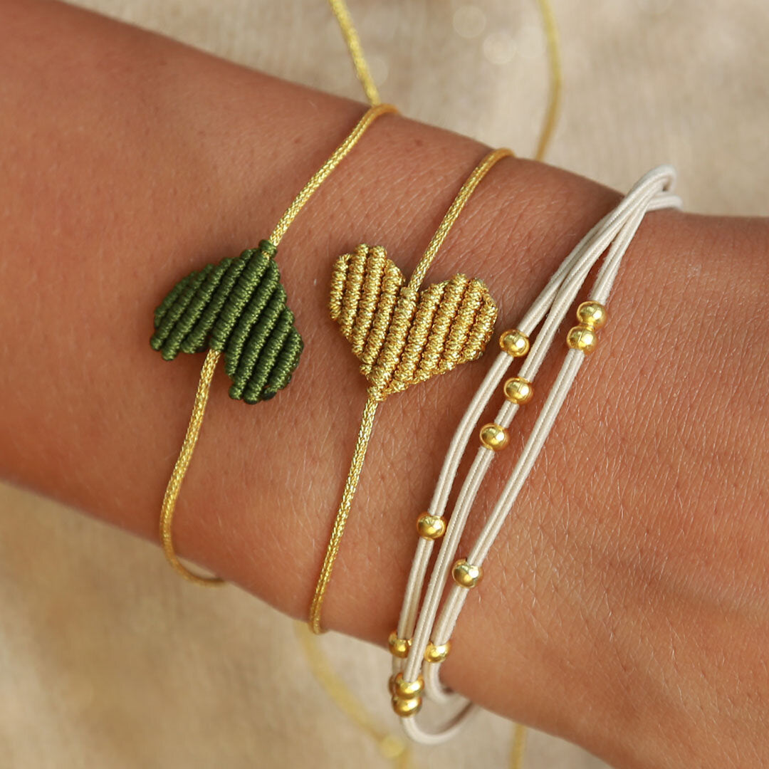 Brazalete corazón dorado