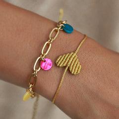 Brazalete corazón dorado
