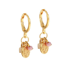 Pendientes de oro moneda pastel