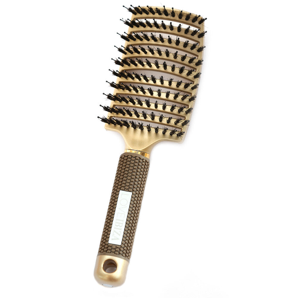 Cepillo de pelo antienredos dorado