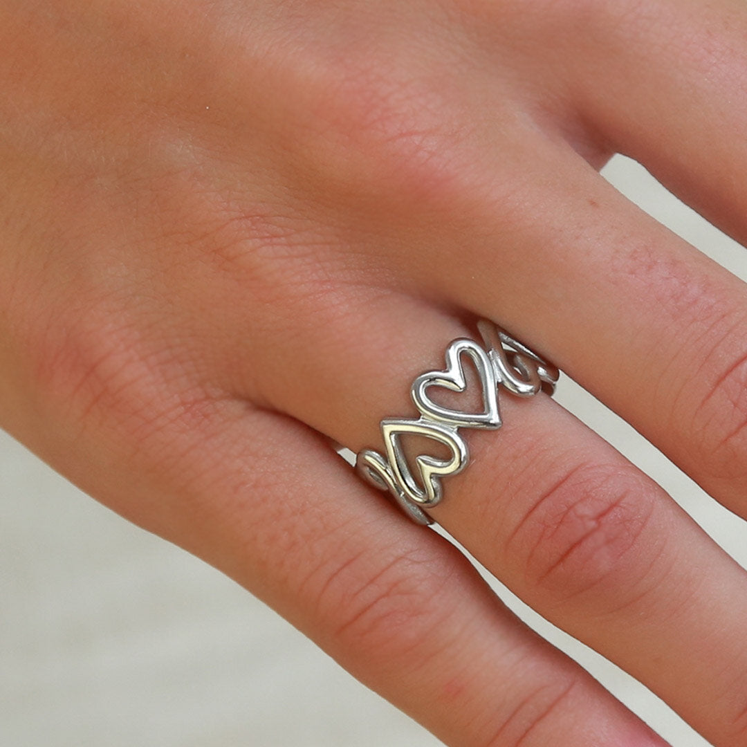 Anillo de plata con latido del corazón
