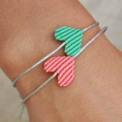 Brazalete turquesa corazón plata