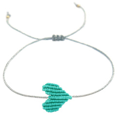 Brazalete turquesa corazón plata