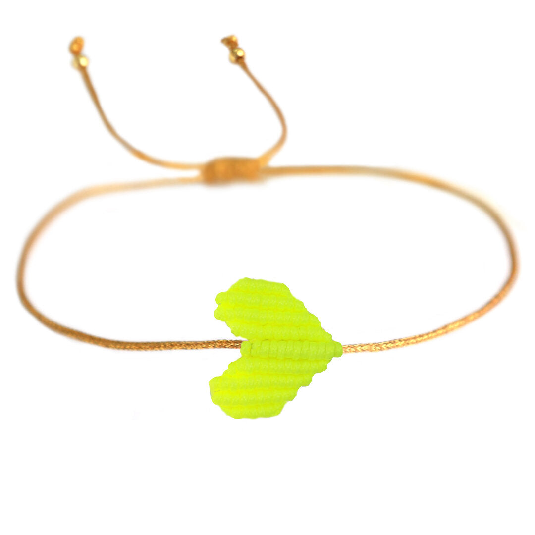 Brazalete corazón amarillo neón