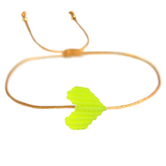 Brazalete corazón amarillo neón