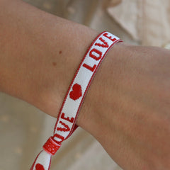 Pulsera tejida amor blanco