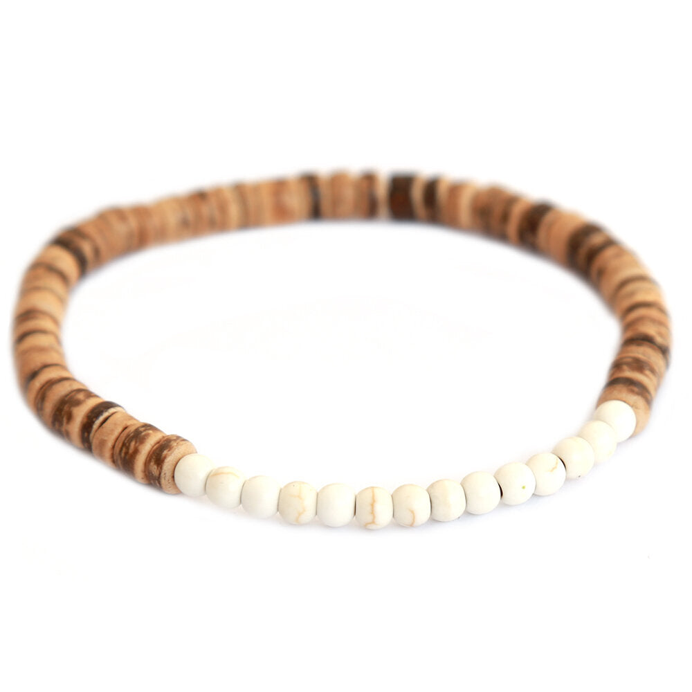 Brazalete coco blanco para hombre