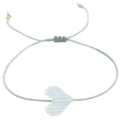 Brazalete corazón blanco plata