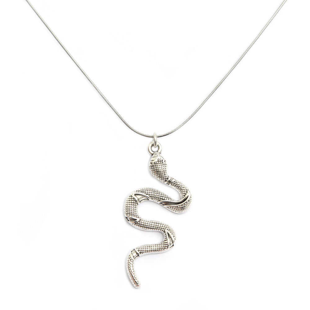 Collar de serpiente de plata grande