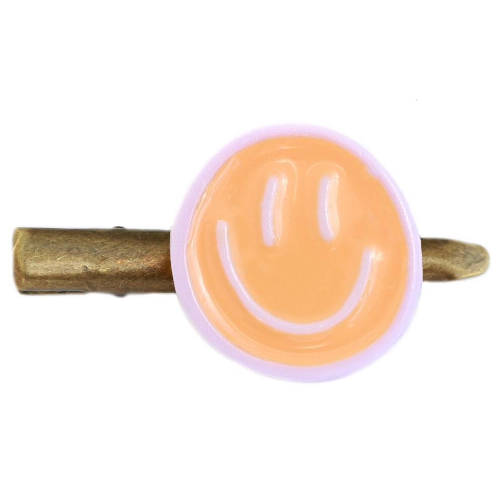 Clip para el cabello sonriente naranja lila